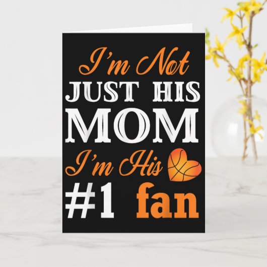 Basketball Fan Mom Quote Shirt Mothers Day Gift Fo Kaart (Gele Bloem)