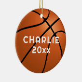 Basketball Fan Name Kerstmis Keramisch Ornament (Rechts)