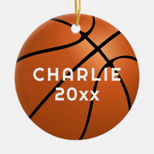 Basketball Fan Name Kerstmis Keramisch Ornament (Voorkant)