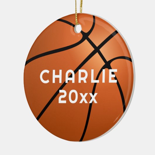 Basketball Fan Name Kerstmis Keramisch Ornament (Links)