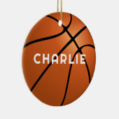 Basketball Fan Name Kerstmis Keramisch Ornament (Rechts)