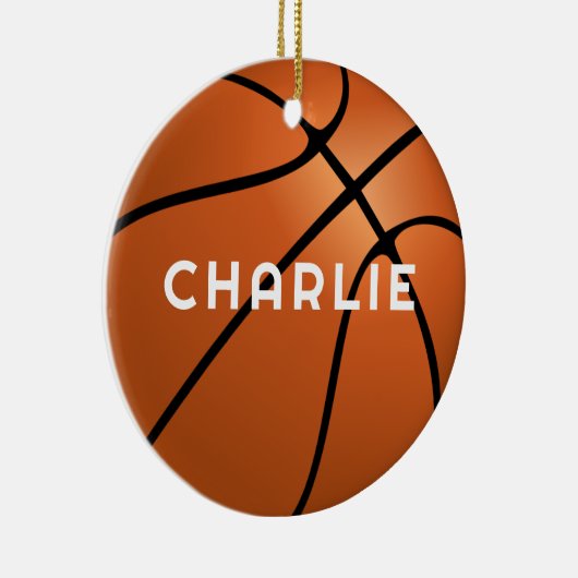 Basketball Fan Name Kerstmis Keramisch Ornament (Rechts)