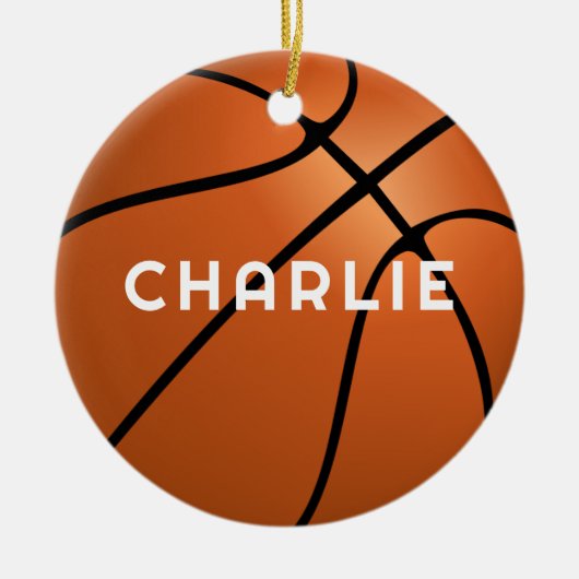 Basketball Fan Name Kerstmis Keramisch Ornament (Voorkant)