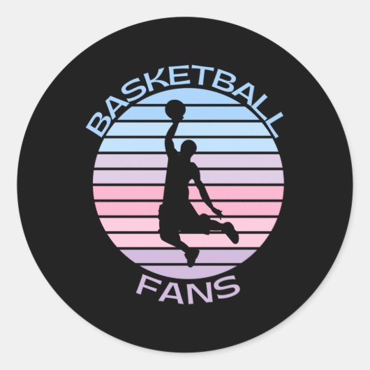 Basketball Fans Ronde Sticker (Voorkant)
