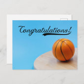 Basketball feliciteert briefkaart (Voorkant / Achterkant)