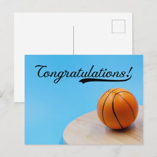 Basketball feliciteert briefkaart (Voorkant / Achterkant)