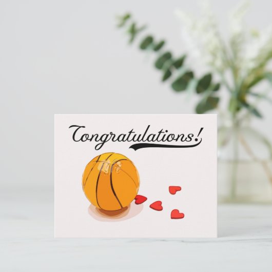 Basketball feliciteert briefkaart (Staand voorkant)