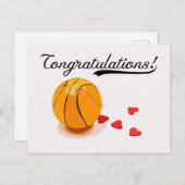 Basketball feliciteert briefkaart (Voorkant / Achterkant)