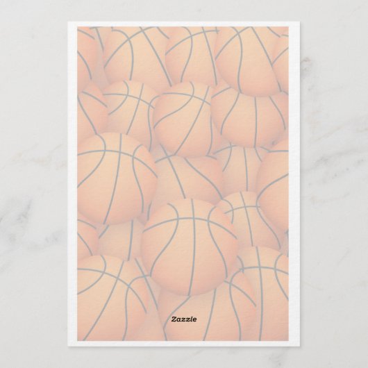 Basketball First Birthday Invitation | All Star Kaart (Achterkant)