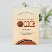 Basketball First Birthday Kaart (Staand voorkant)