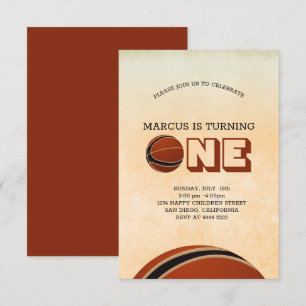 Basketball First Birthday Kaart