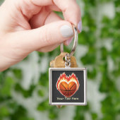 Basketball Flame Sleutelhanger (gepersonaliseerd) (Hand)