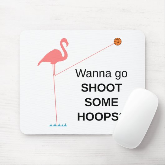 Basketball Flamingo Mousepad Muismat (Met muis)