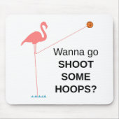 Basketball Flamingo Mousepad Muismat (Voorkant)