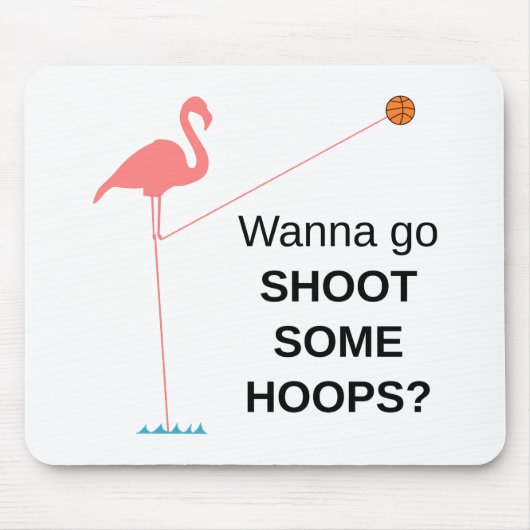 Basketball Flamingo Mousepad Muismat (Voorkant)