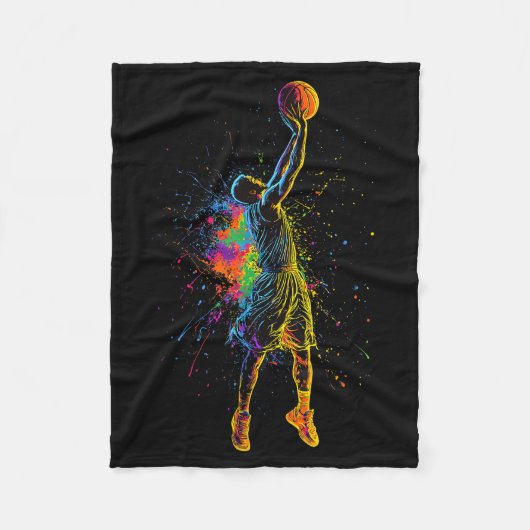 Basketball For Men Kids Youth Player Slam Dunk Tee Fleece Deken (Voorkant)