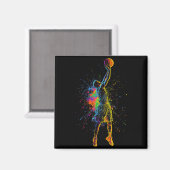 Basketball For Men Kids Youth Player Slam Dunk Tee Magneet (Voorkant / Achterkant)