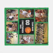 Basketball foto collage Green Grass Fleece Deken (Voorkant (Horizontaal))