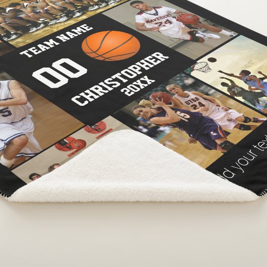 Basketball-fotocollage fleece deken (3/4)