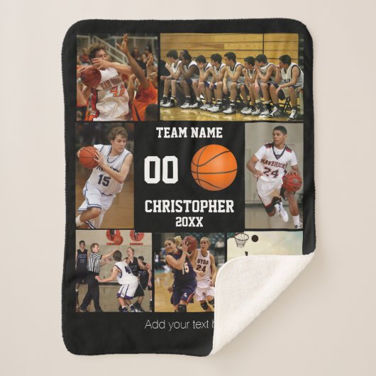 Basketball-fotocollage fleece deken (Voorkant)