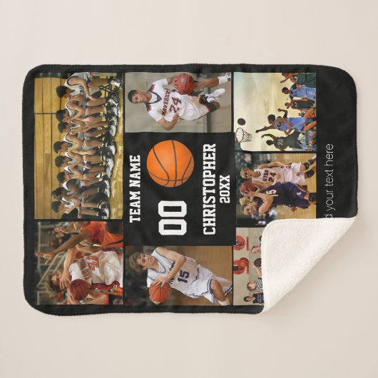 Basketball-fotocollage fleece deken (Voorkant (horizontaal))