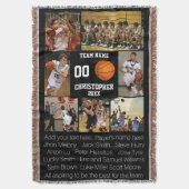 Basketball-fotocollage fleece deken (Voorkant Verticaal)