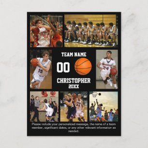 Basketball-fotocollage fleece deken briefkaart