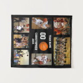 Basketball-fotocollage fleece deken wandkleed (Voorkant (horizontaal))