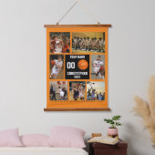 Basketball-fotocollage, gepersonaliseerd sinaasapp hangend wandkleed (Slaapkamer)