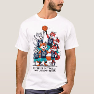 Basketball Fox overtrof de Mannen Cartoon T-shirt