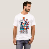 Basketball Fox overtrof de Mannen Cartoon T-shirt (Voorkant volledig)