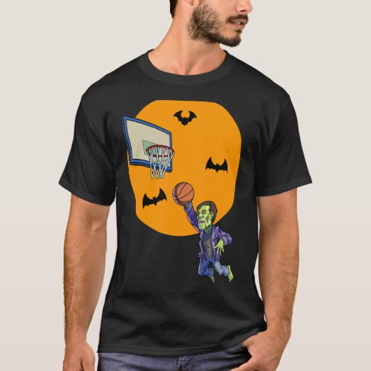 Basketball Frankenstein Halloween Boys Basketball T-shirt (Voorkant)