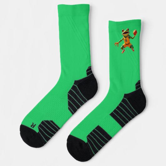 Basketball Frog groene high performance sokken (Links)