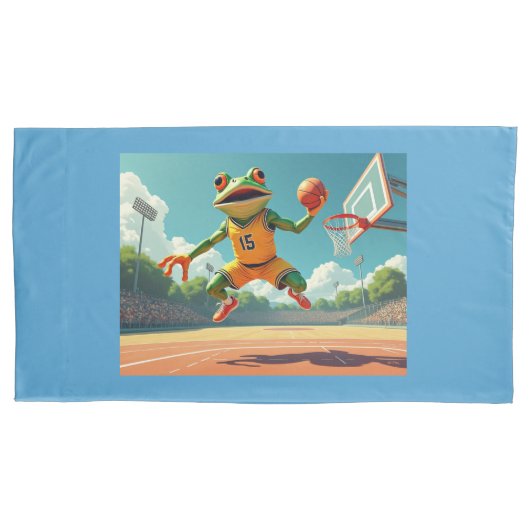 Basketball Frog King kussensloop (Voorkant)