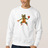 Basketball Frog mannen wit sweatshirt (Voorkant)