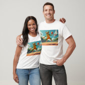Basketball Frog mannen wit T-shirt (Unisex)