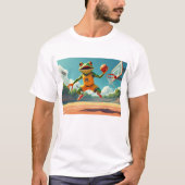 Basketball Frog mannen wit T-shirt (Voorkant)