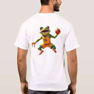 Basketball Frog mannen wit T-shirt achterkant