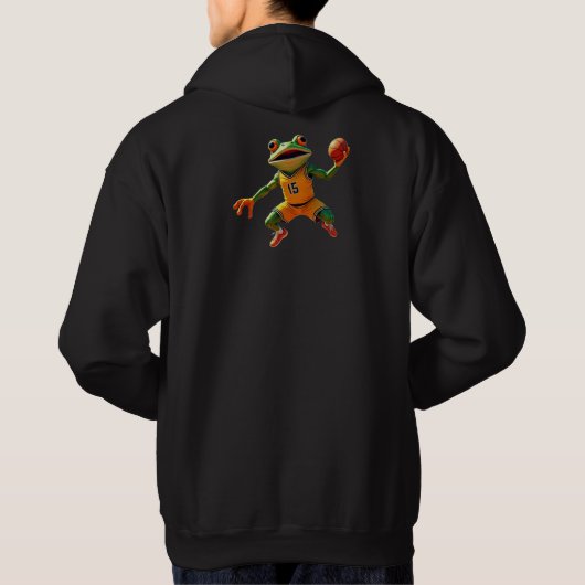 Basketball Frog mannen zwart hooded sweatshirt ter (Achterkant)