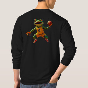 Basketball Frog mannen zwart T-shirt met lange mou
