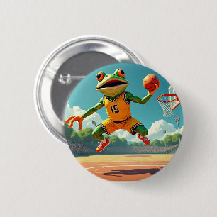 Basketball Frog-toets Ronde Button 5,7 Cm
