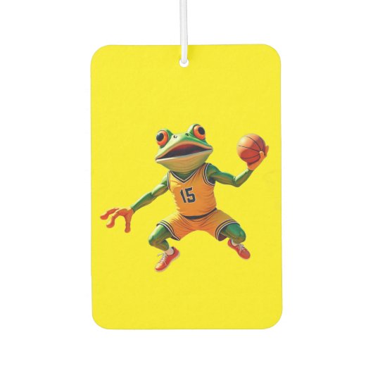 Basketball Frog yellow car air freshener Luchtverfrisser (Voorkant)