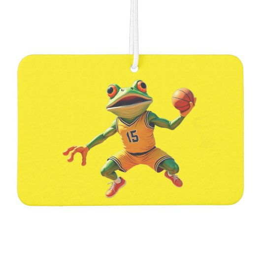 Basketball Frog yellow car air freshener Luchtverfrisser (Voorkant)