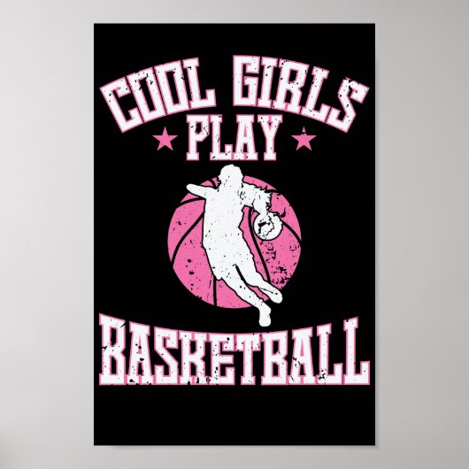 Basketball für Mädchen "Cool Girls play Basketball Poster (Voorkant)