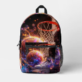 Basketball Galaxy Style Bedrukte Rugzak (Voorkant)