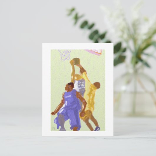 Basketball Game Art Briefkaart (Staand voorkant)