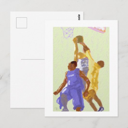 Basketball Game Art Briefkaart (Voorkant / Achterkant)