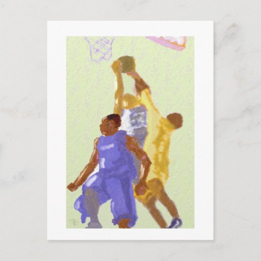 Basketball Game Art Briefkaart (Voorkant)