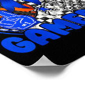 Basketball Game Day Go Cheer Team Blue Coquette Ch Poster (Hoek)