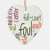 Basketball Game Prachtige, verbluffende tekst, cit Keramisch Ornament (Rechts)